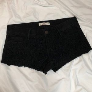 Black jean hollister shorts